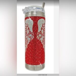 JOY LIGHT RED Tumbler with free Angel Wing Charm by Jacquline Kent